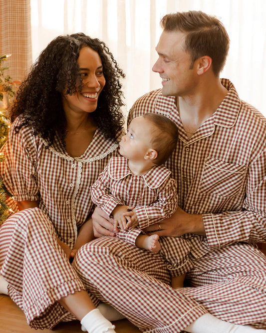 Men's Pajama Set | Brick Gingham | Rylee & Cru