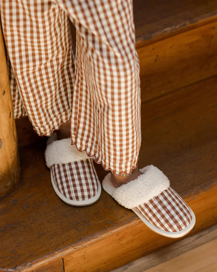 Slippers | Brick Gingham | Rylee & Cru