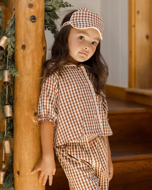 Ruffle Pajamas | Brick Gingham | Rylee & Cru