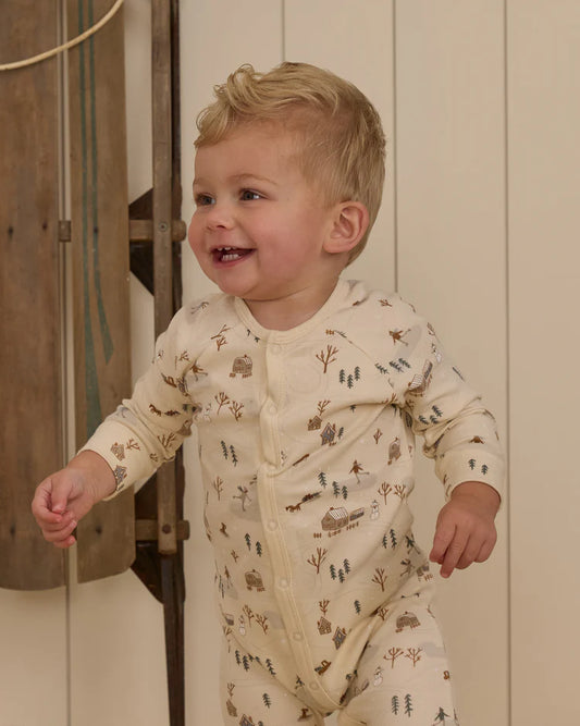 Organic Long John Pajamas | Winter Town | Rylee & Cru