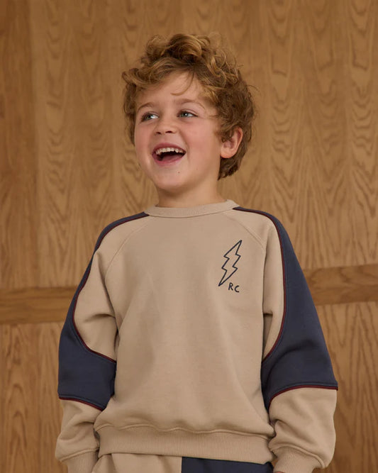 Paneled Sweatshirt | Stone | Rylee & Cru