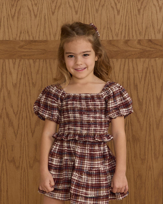 Trixie Top | Burgundy Plaid | Rylee & Cru