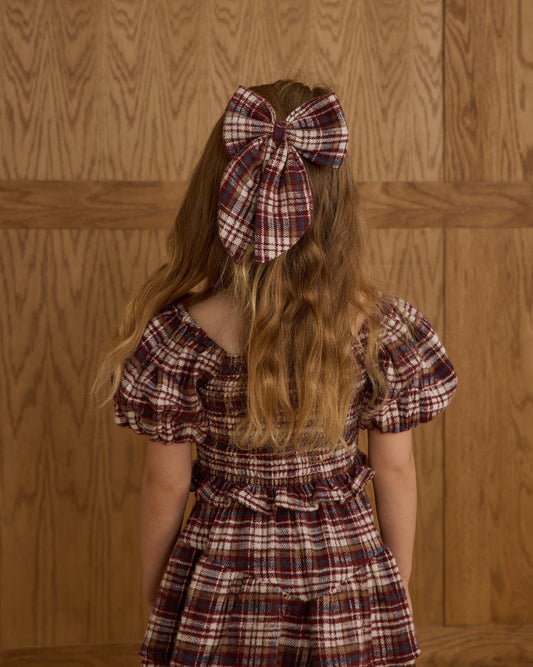 Oversized Bow | Burgundy Plaid | Rylee & Cru