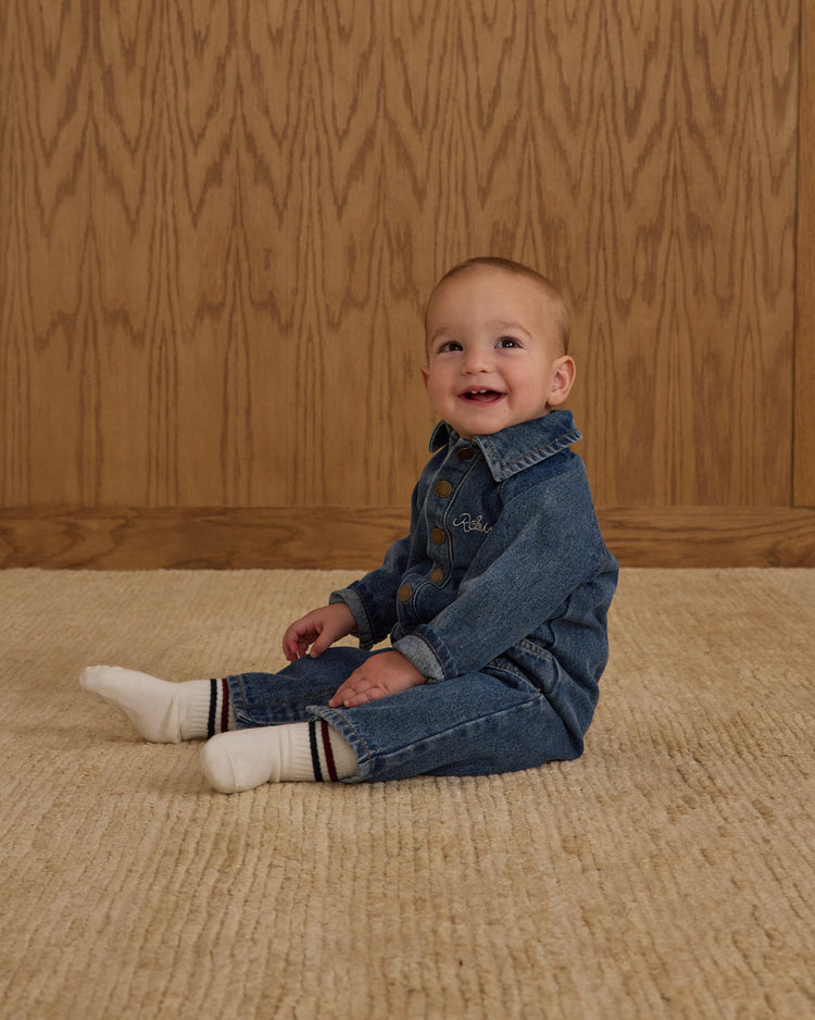 Stripe Socks, 2-pack | Ivory, Navy | Rylee & Cru