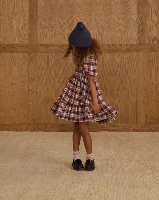 India Dress | Burgundy Plaid | Rylee & Cru