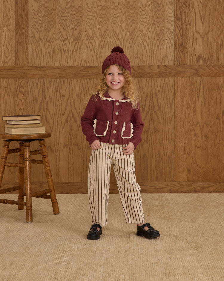 Collared Cardigan | Burgundy | Rylee & Cru