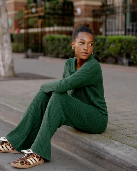 Knit Wide Leg Pant | Green | Rylee & Cru