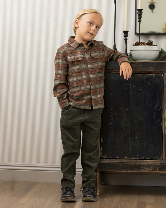 Pocketed Flannel Shirt | Holiday Plaid | Rylee & Cru