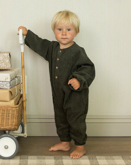 Relaxed Woven Jumpsuit | Evergreen | Rylee & Cru