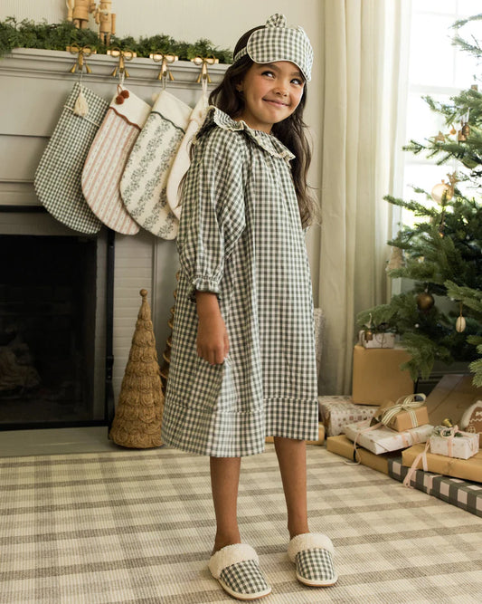 Girl's Nightgown | Evergreen Gingham | Rylee & Cru