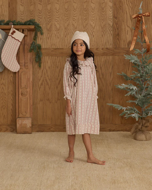 Girl's Nightgown | Candy Cane Stripe | Rylee & Cru