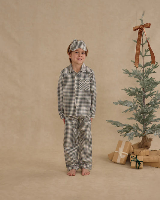 Long Sleeve Pajamas | Evergreen  Gingham | Rylee & Cru