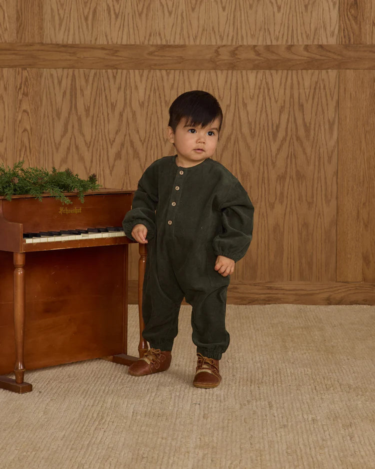 Relaxed Woven Jumpsuit | Evergreen | Rylee & Cru