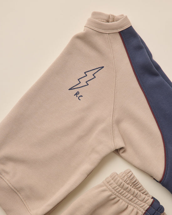 Paneled Sweatshirt | Stone | Rylee & Cru
