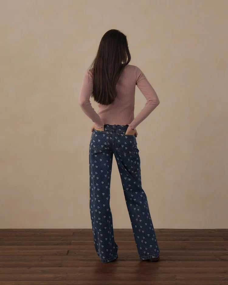 Teen Baggy Wide Leg Denim | Heart Ditsy | Rylee & Cru