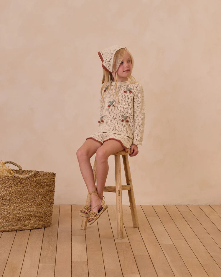 Crochet Knit Pullover | Cherries | Rylee & Cru