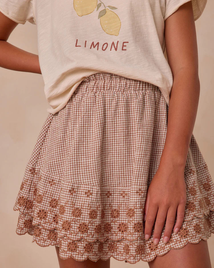 Teen Rose Mini Skirt | Poppy Gingham | Rylee & Cru