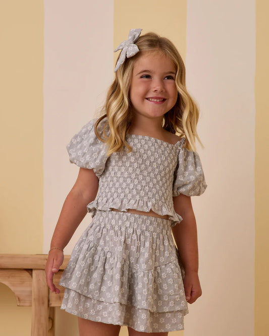 Trixie Top + Tiered Mini Skirt Set | Seafoam | Rylee & Cru