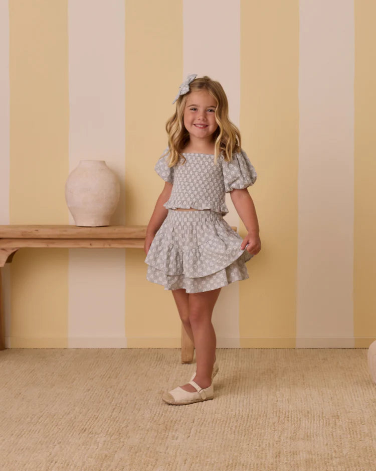Trixie Top + Tiered Mini Skirt Set | Seafoam | Rylee & Cru