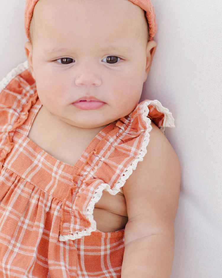 Maya Romper | Poppy Check | Rylee & Cru