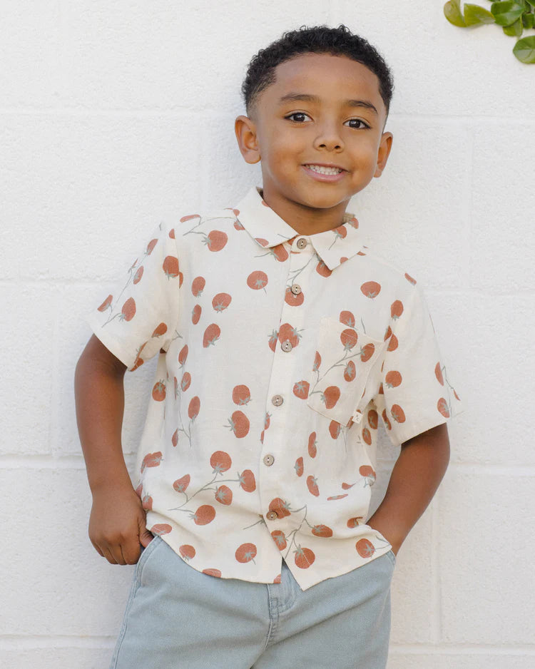 Collared Short Sleeve Shirt | Tomatoes | Rylee & Cru