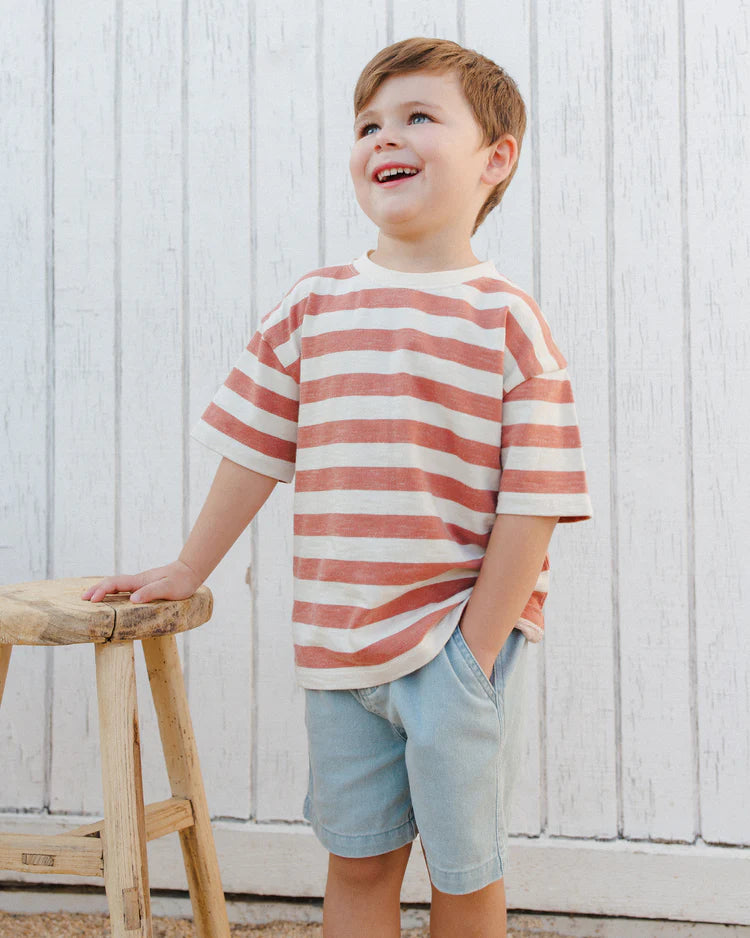 Relaxed Tee | Poppy Stripe | Rylee & Cru