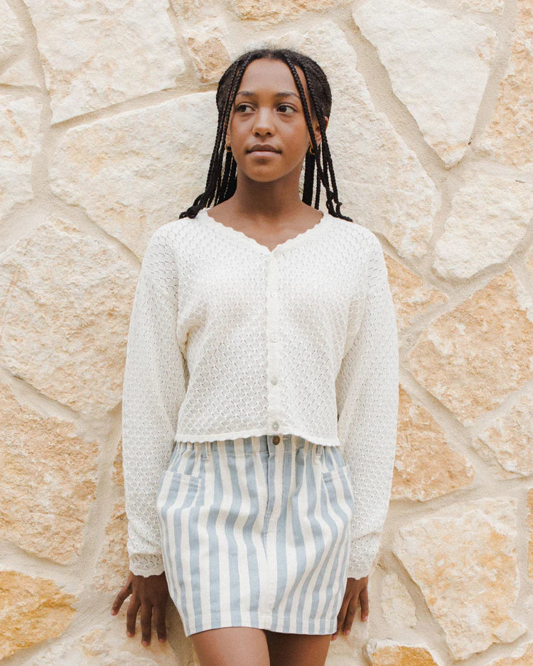 Denim Mini Skirt | Ocean Stripe | Rylee & Cru