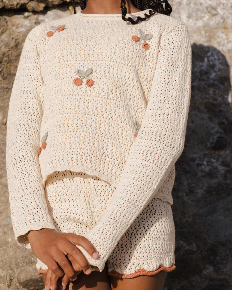 Teen Crochet Knit Pullover | Cherries | Rylee & Cru