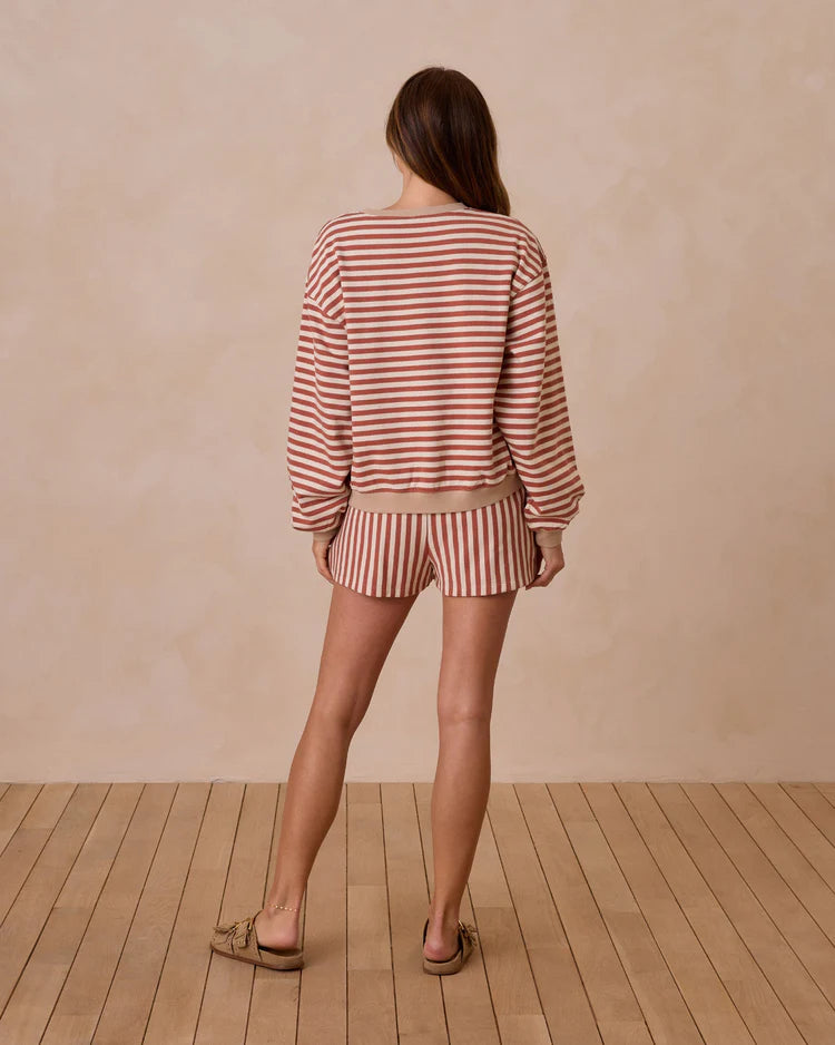 Oversized Crew + Short Set | Poppy  Stripe | Rylee & Cru