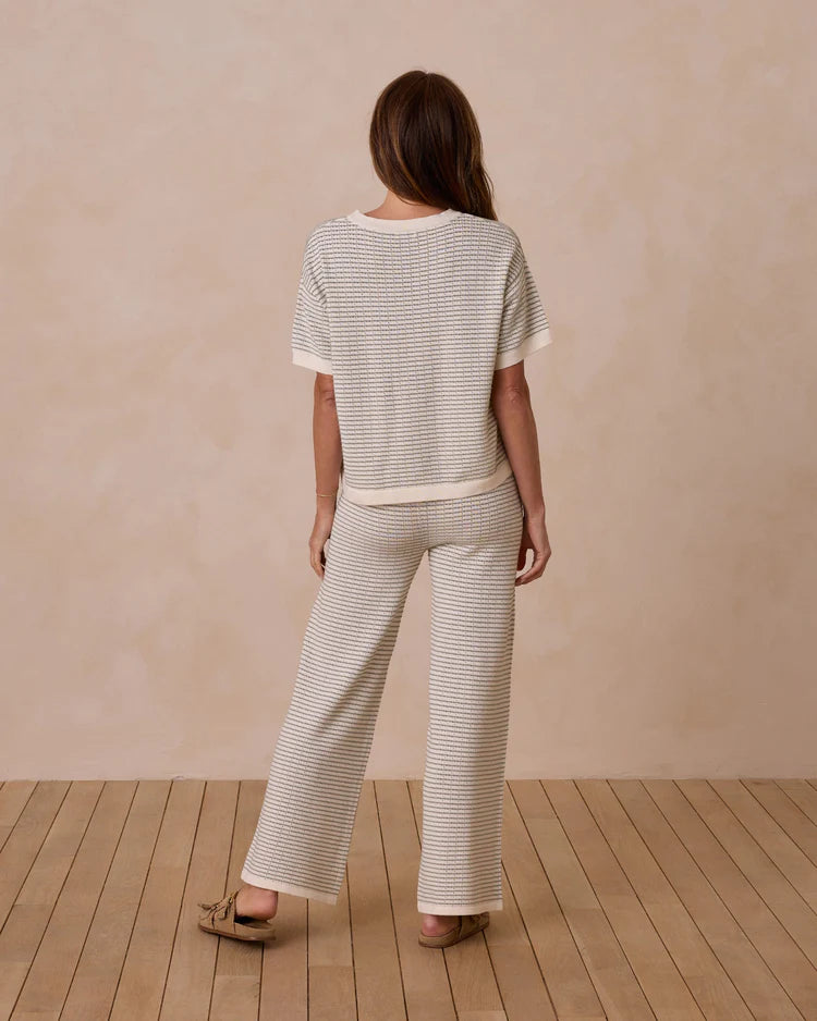 Knit Wide Leg Pant | Sage Stripe | Rylee & Cru