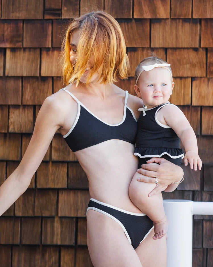 Skirted One-Piece Swim | Black | Rylee & Cru