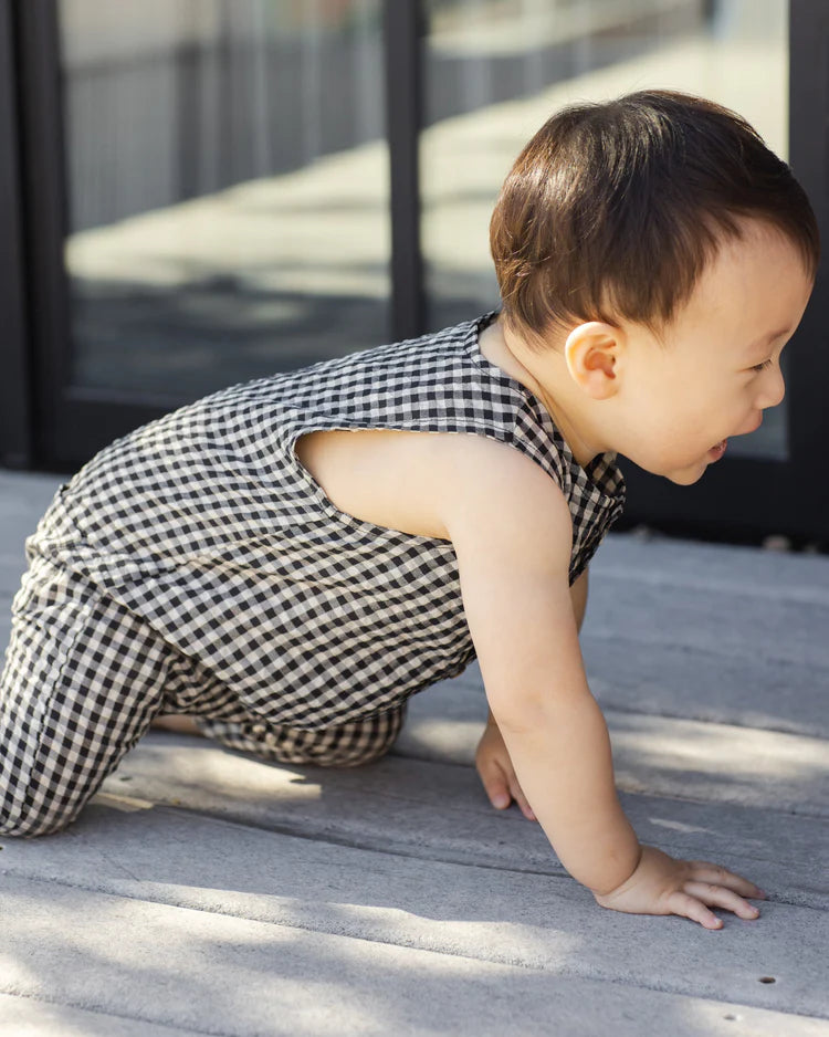Button Jumpsuit | Black Check | Rylee & Cru