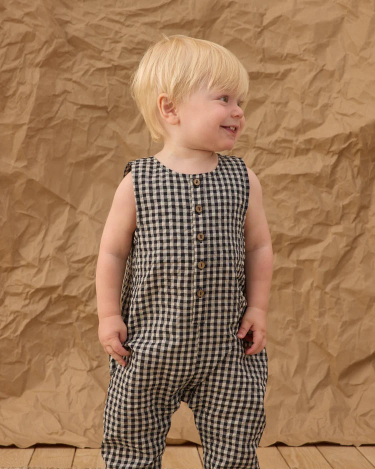 Button Jumpsuit | Black Check | Rylee & Cru
