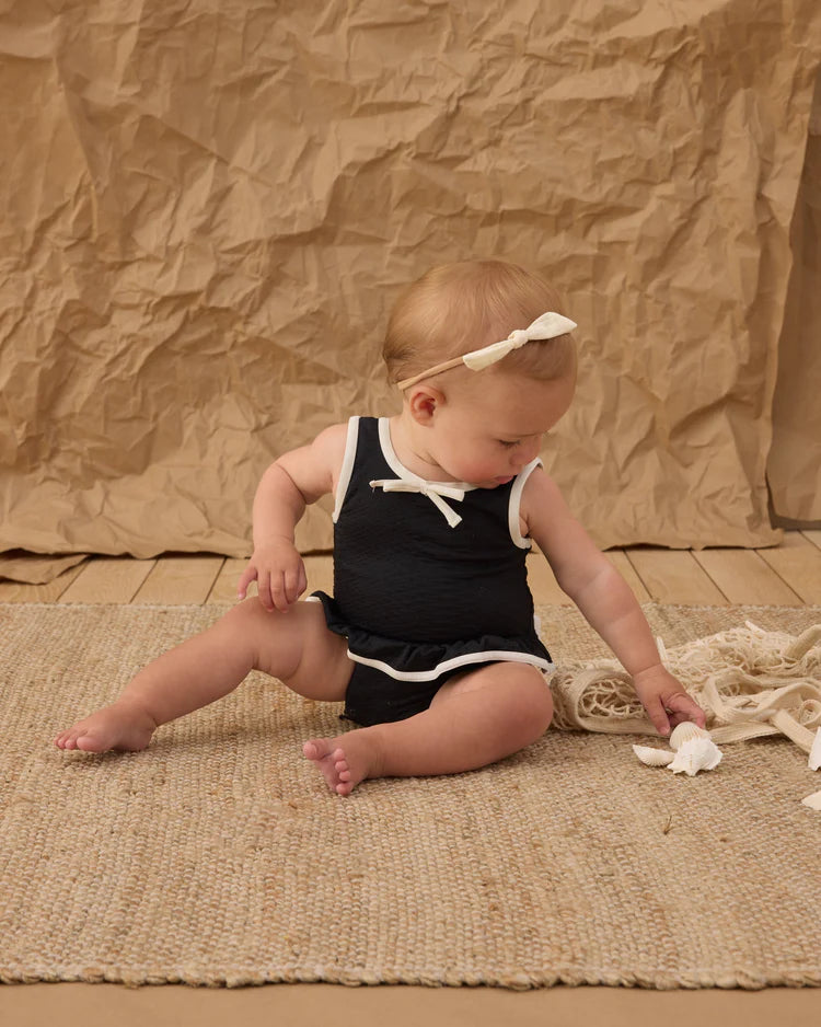 Skirted One-Piece Swim | Black | Rylee & Cru
