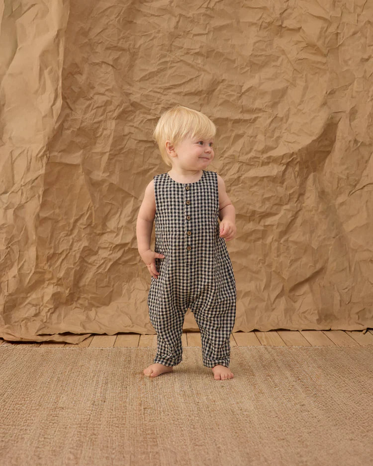 Button Jumpsuit | Black Check | Rylee & Cru