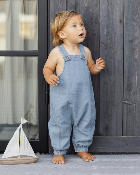 Cargo Baby Overall | Washed Blue | Rylee & Cru