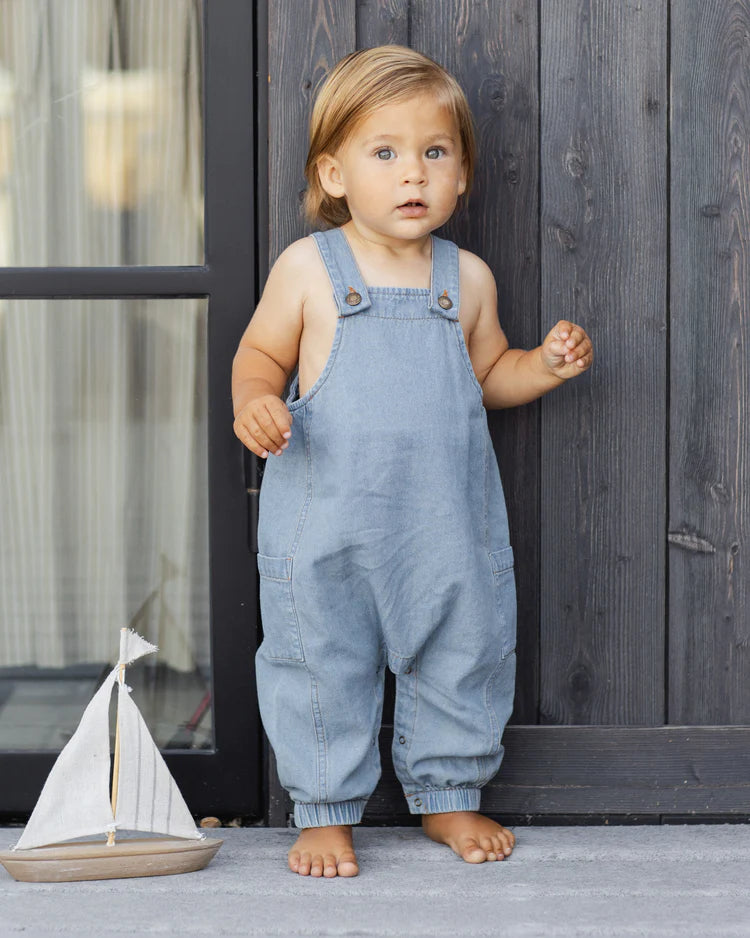 Cargo Baby Overall | Washed Blue | Rylee & Cru