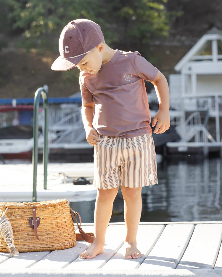 Boardshort | Brown Butterscotch Stripe | Rylee & Cru