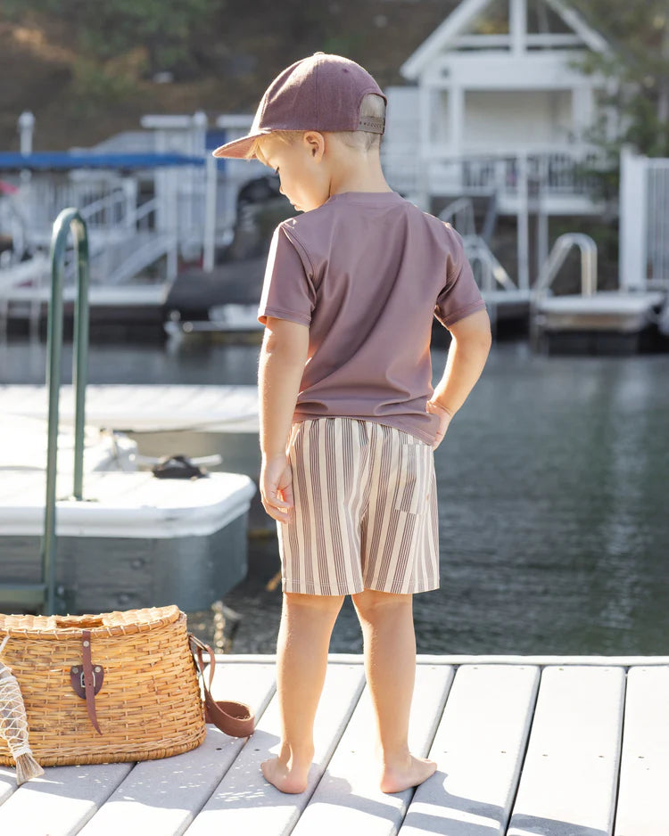 Boardshort | Brown Butterscotch Stripe | Rylee & Cru