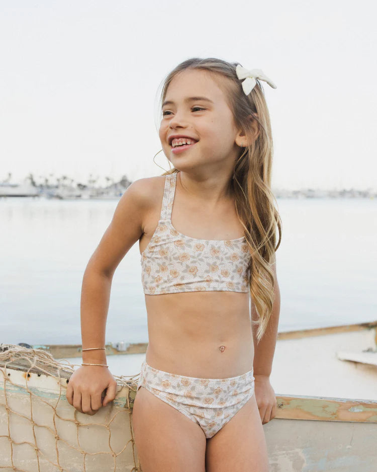 Crop Rashguard Set | Yellow Floral | Rylee & Cru