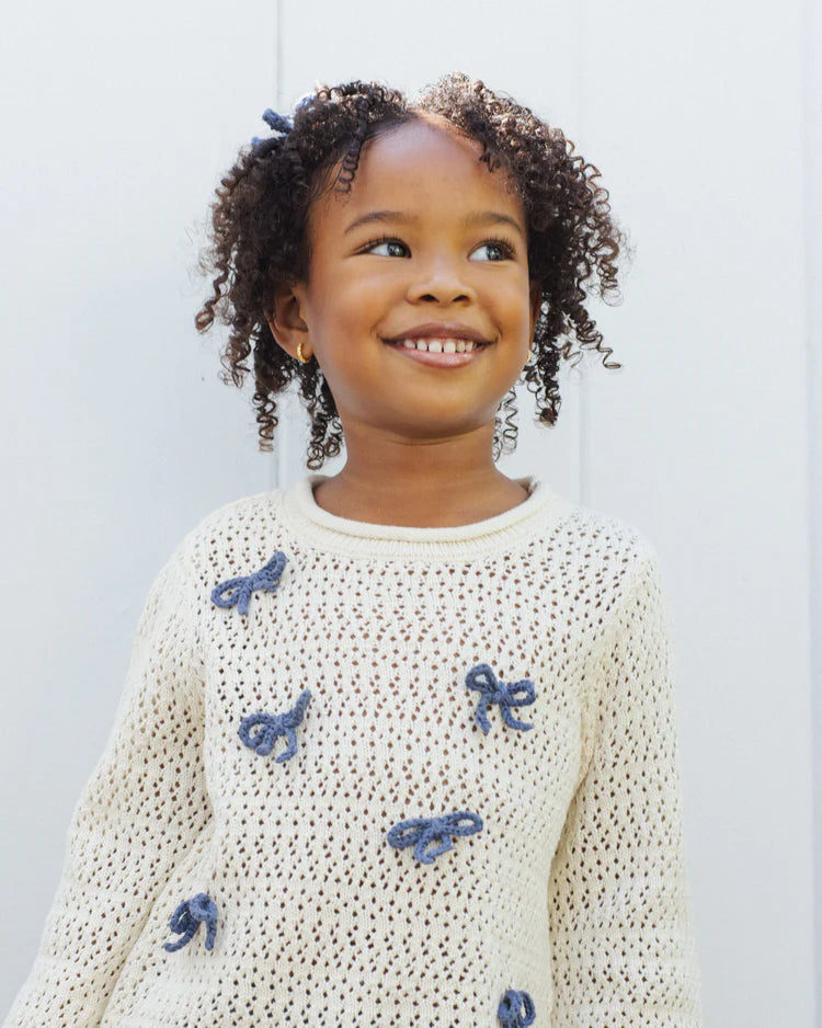 Crochet Knit Pullover | Bows | Rylee & Cru