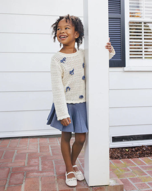 Crochet Knit Pullover | Bows | Rylee & Cru