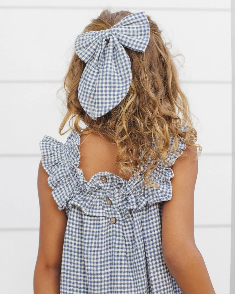 Oversized Bow | Marine Gingham | Rylee & Cru