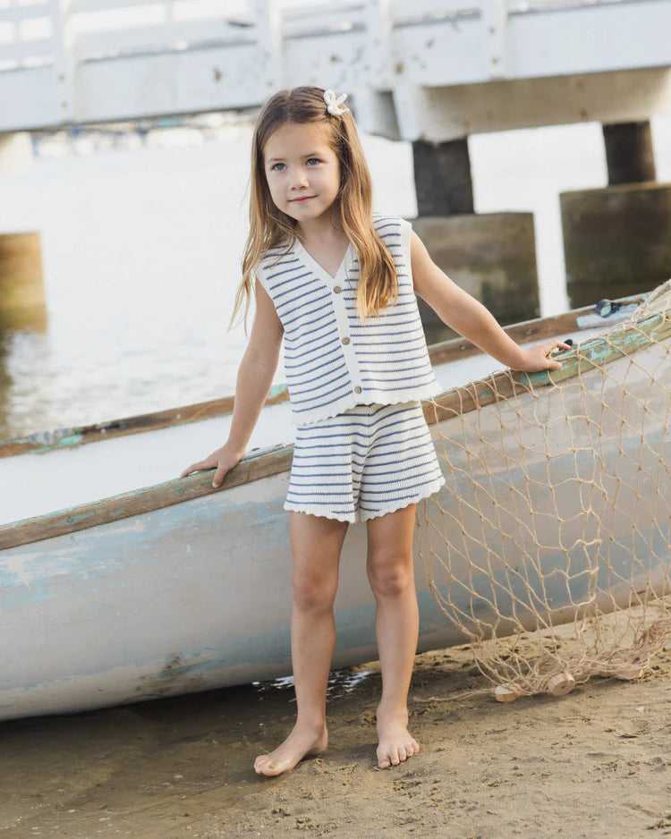 Knit Vest Set | Marine Stripe | Rylee & Cru