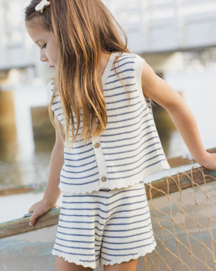 Knit Vest Set | Marine Stripe | Rylee & Cru