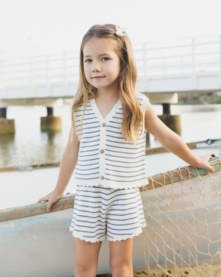 Knit Vest Set | Marine Stripe | Rylee & Cru