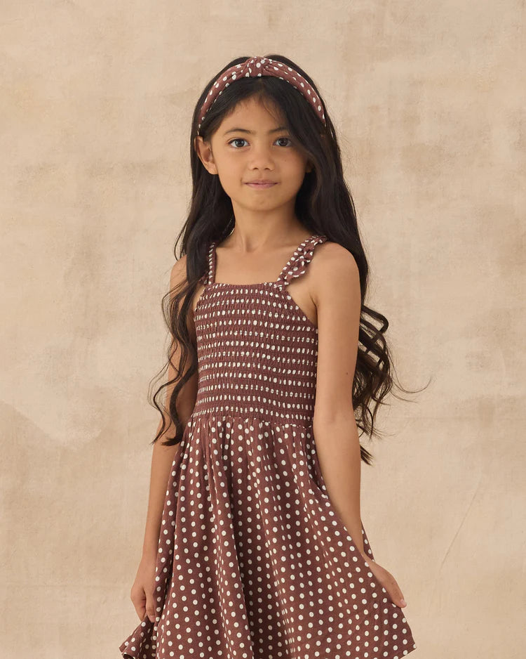 Lainey Dress | Chocolate Polka Dot | Rylee & Cru