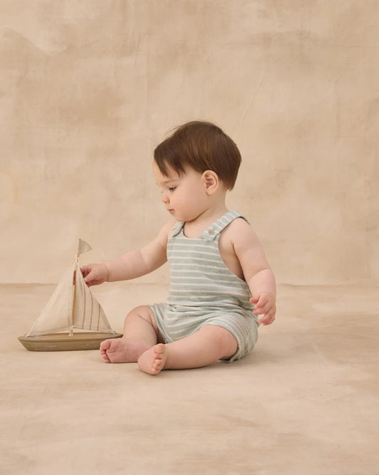Gio Romper | Seafoam Terry Stripe | Rylee & Cru