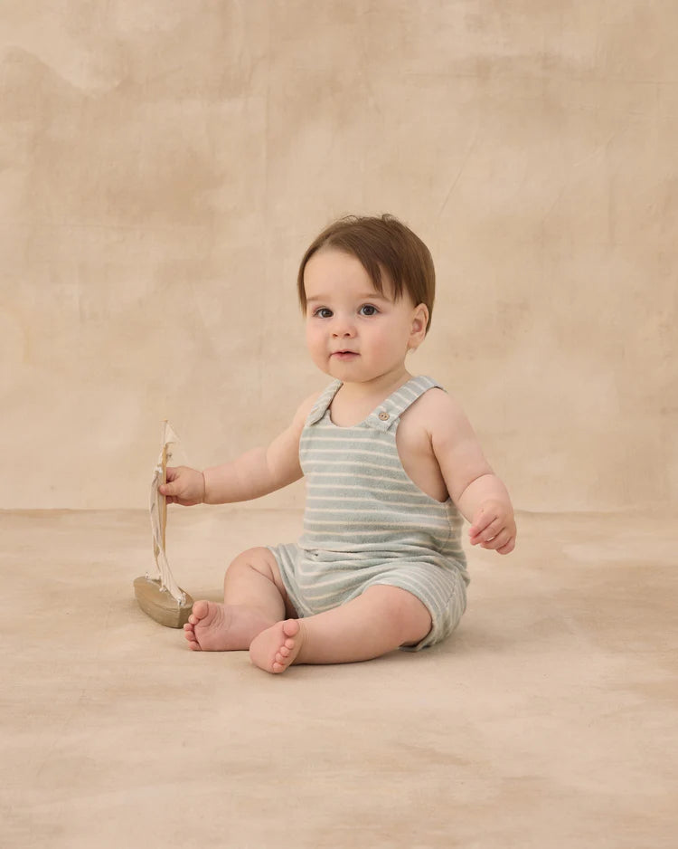 Gio Romper | Seafoam Terry Stripe | Rylee & Cru
