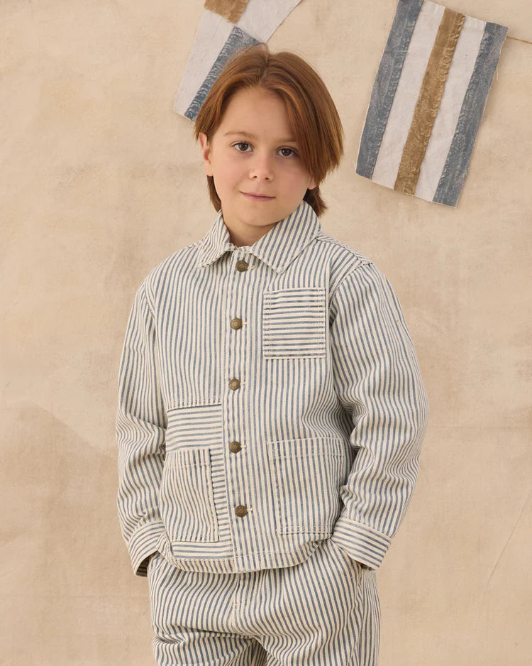 Denim Jacket | Railroad Stripe | Rylee & Cru